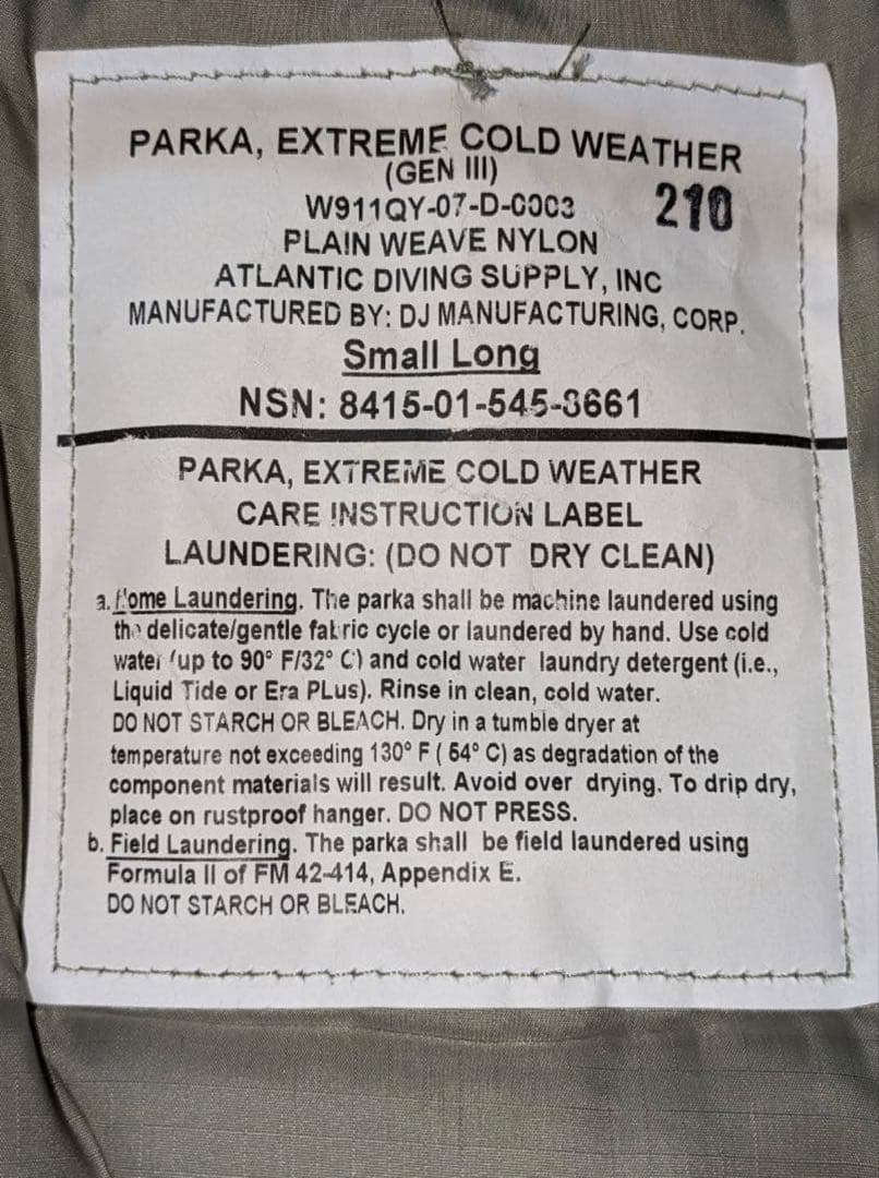 ecwcs level7 small long 極めて美品