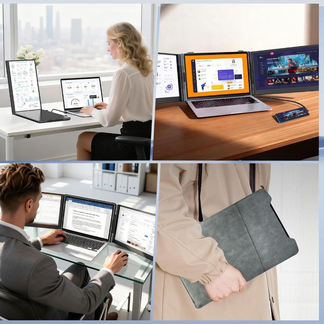 ✨1点物✨14インチ ディアルモバイルモニター 2画面 USB-C接続