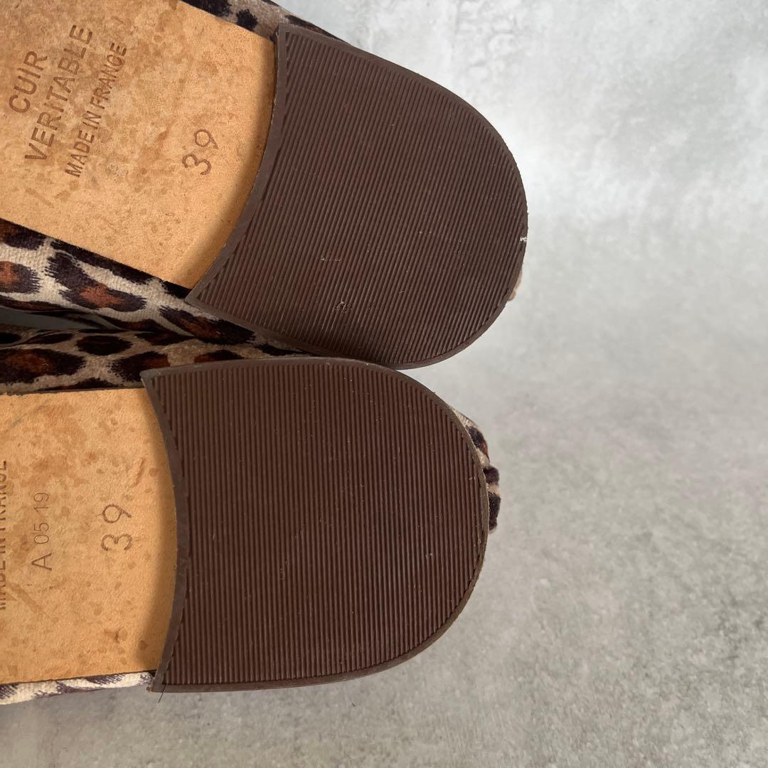 repetto レオパード柄 バレエシューズ ベルベット　39