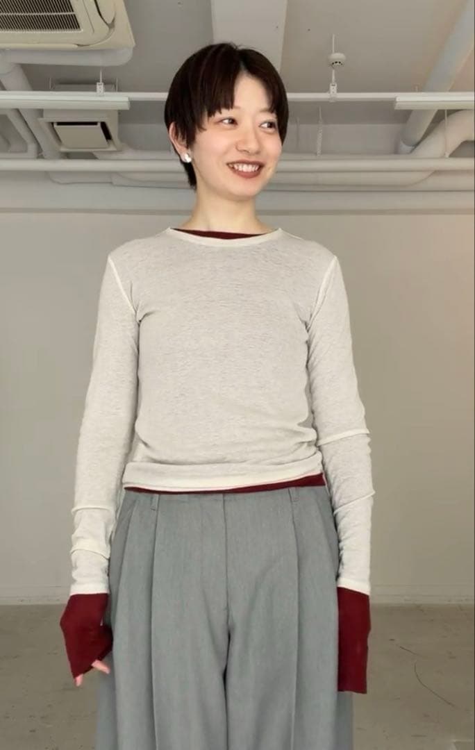 新品タグ付き　CLANE SHEER LAYERED CUT TOPS