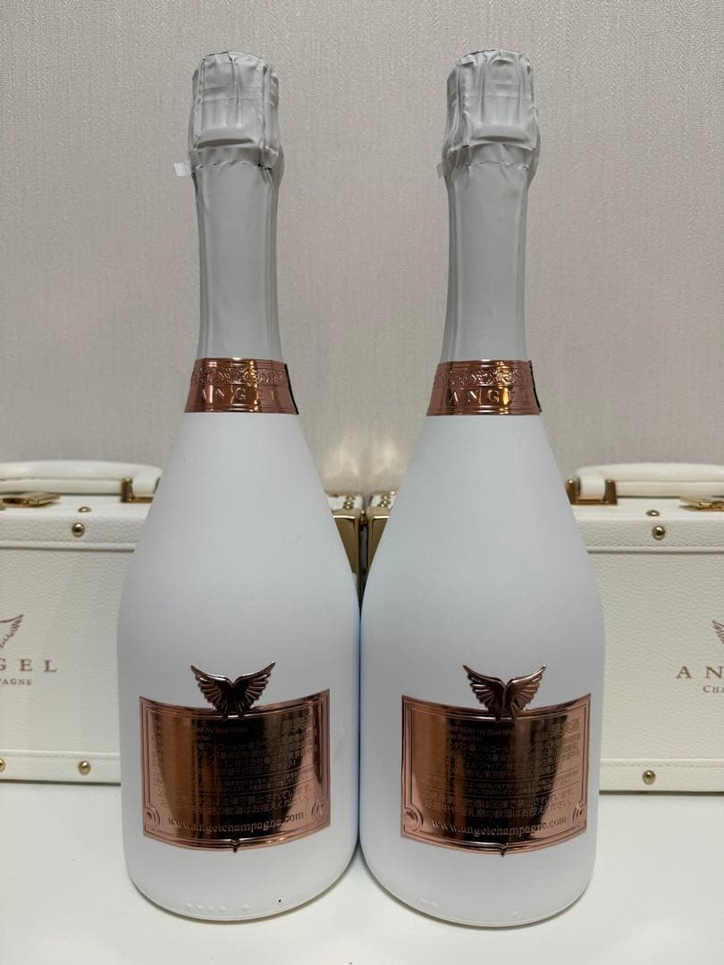 エンジェルシャンパン ブリュット ロゼホワイト 2本セット 専用ケース付き