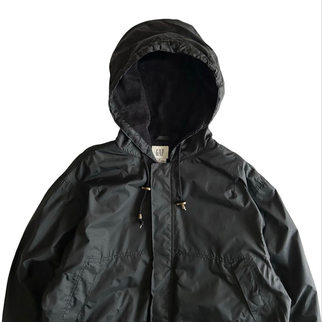 【希少】90s OLD GAP 裏フリース モッズコート ブラック 白タグ