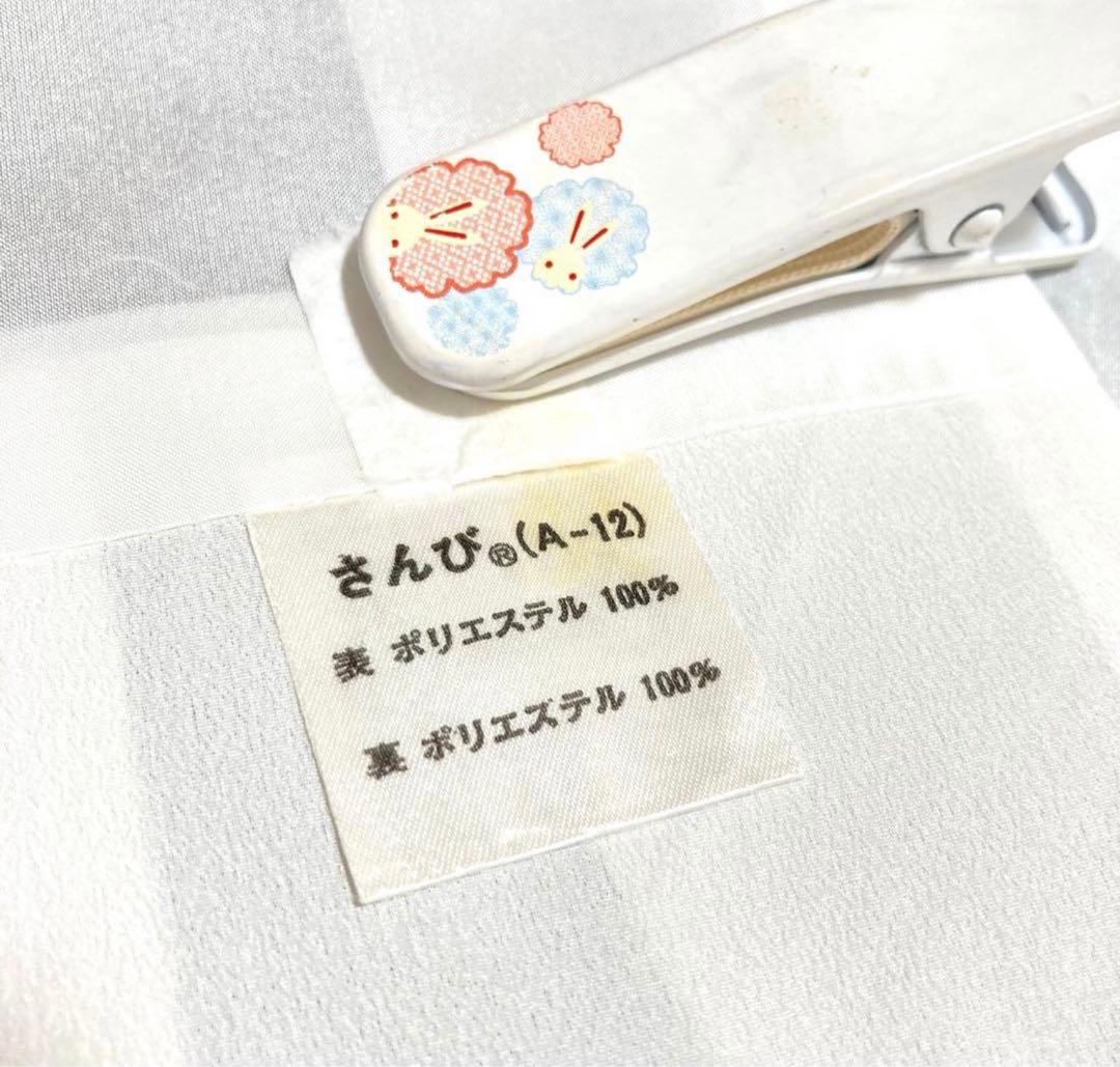 【未使用美品✨】東レシルック　さんび　洗える着物　小紋　紬調　くすんだ紫　縞