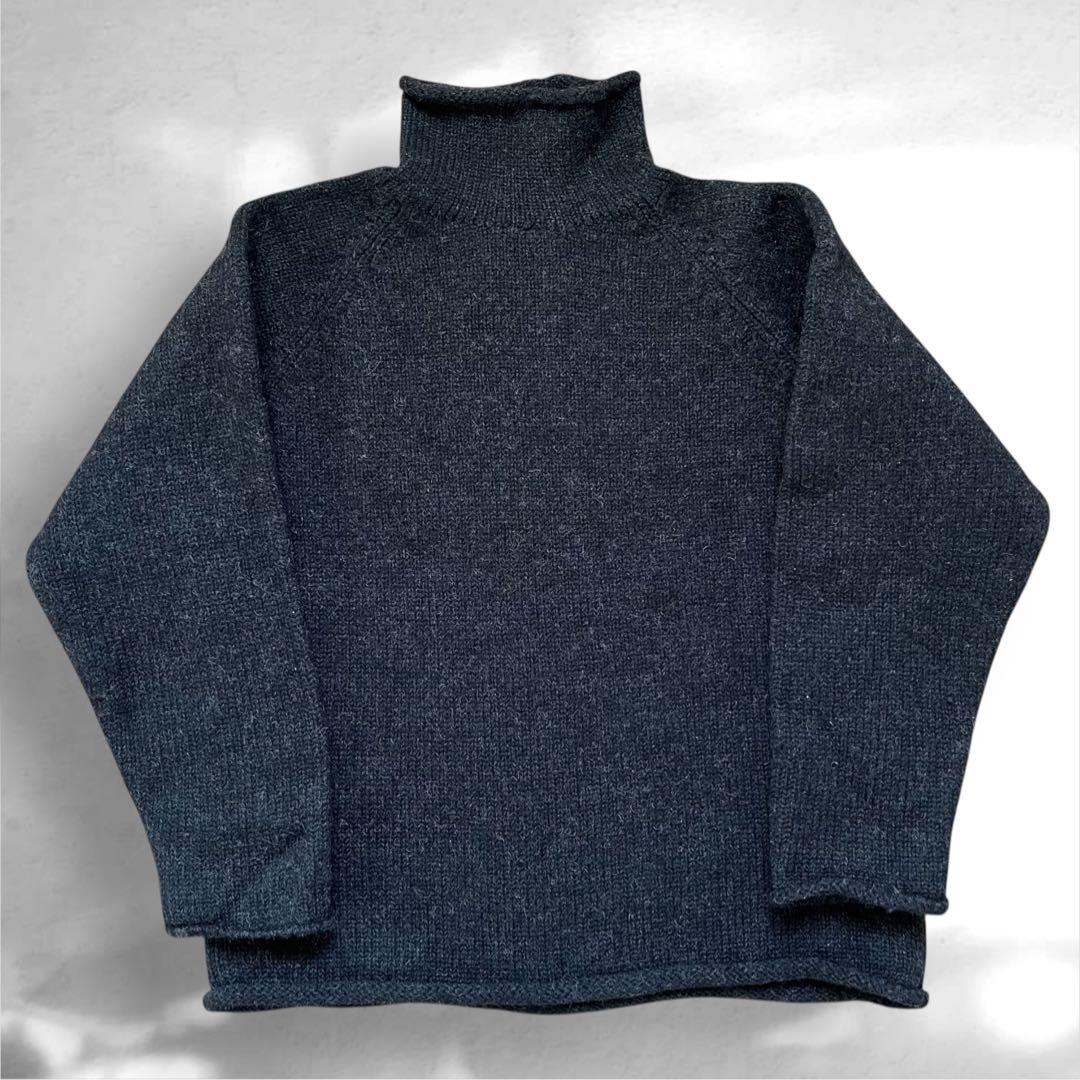 名作 ジェイクルー 巨人タグ ロールネック ニット ブラック S J.Crew