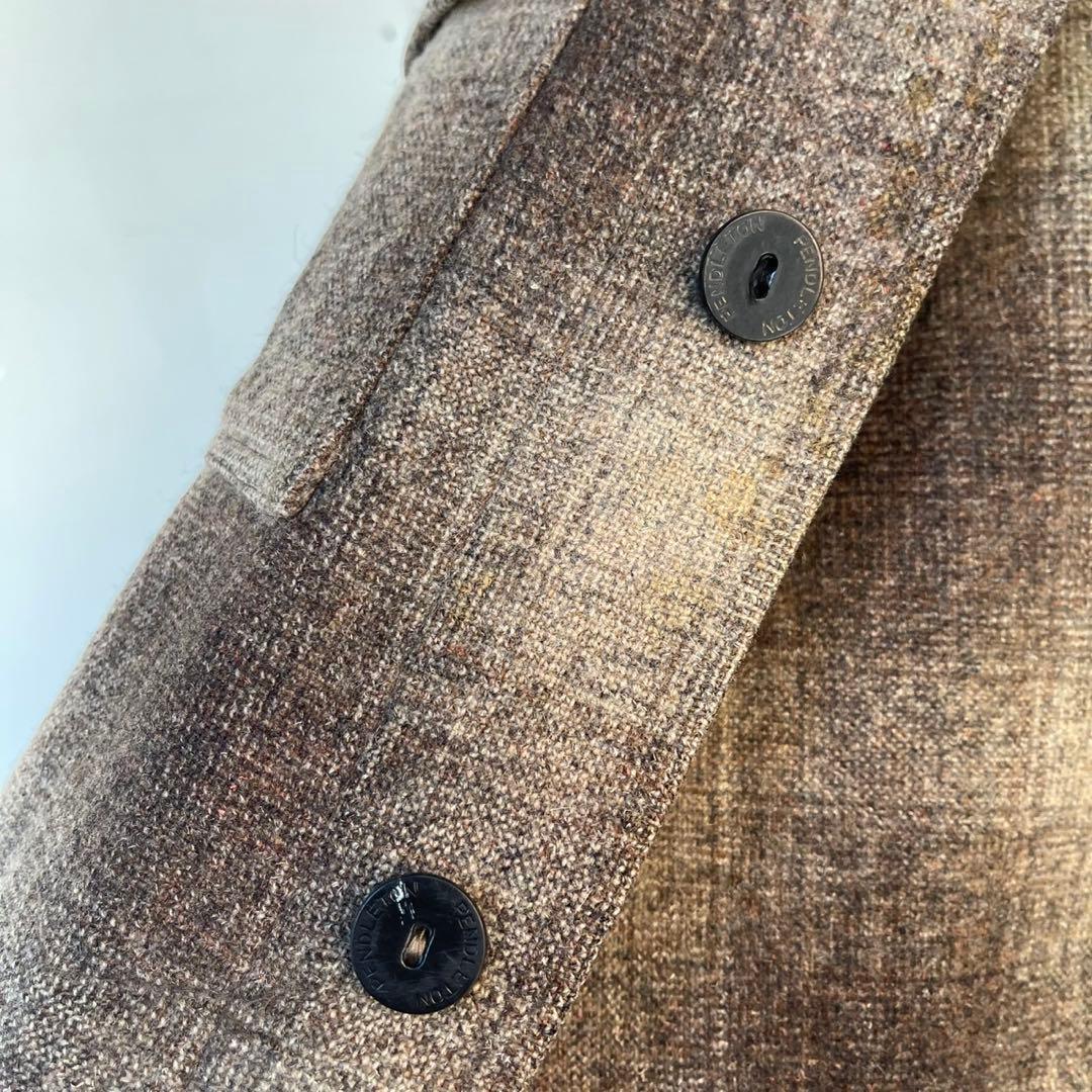 70s ペンドルトン オンブレチェックジャケット ウールジャケット CPO 古着