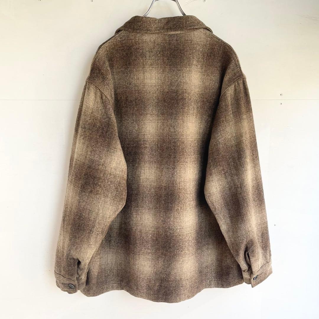 70s ペンドルトン オンブレチェックジャケット ウールジャケット CPO 古着
