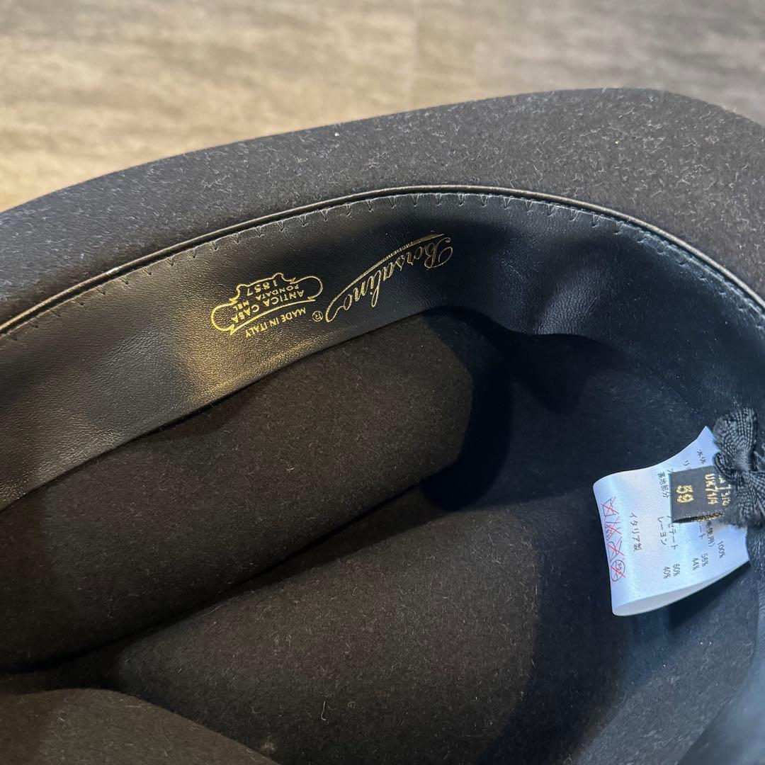 Borsalino ブラックウールハット 59