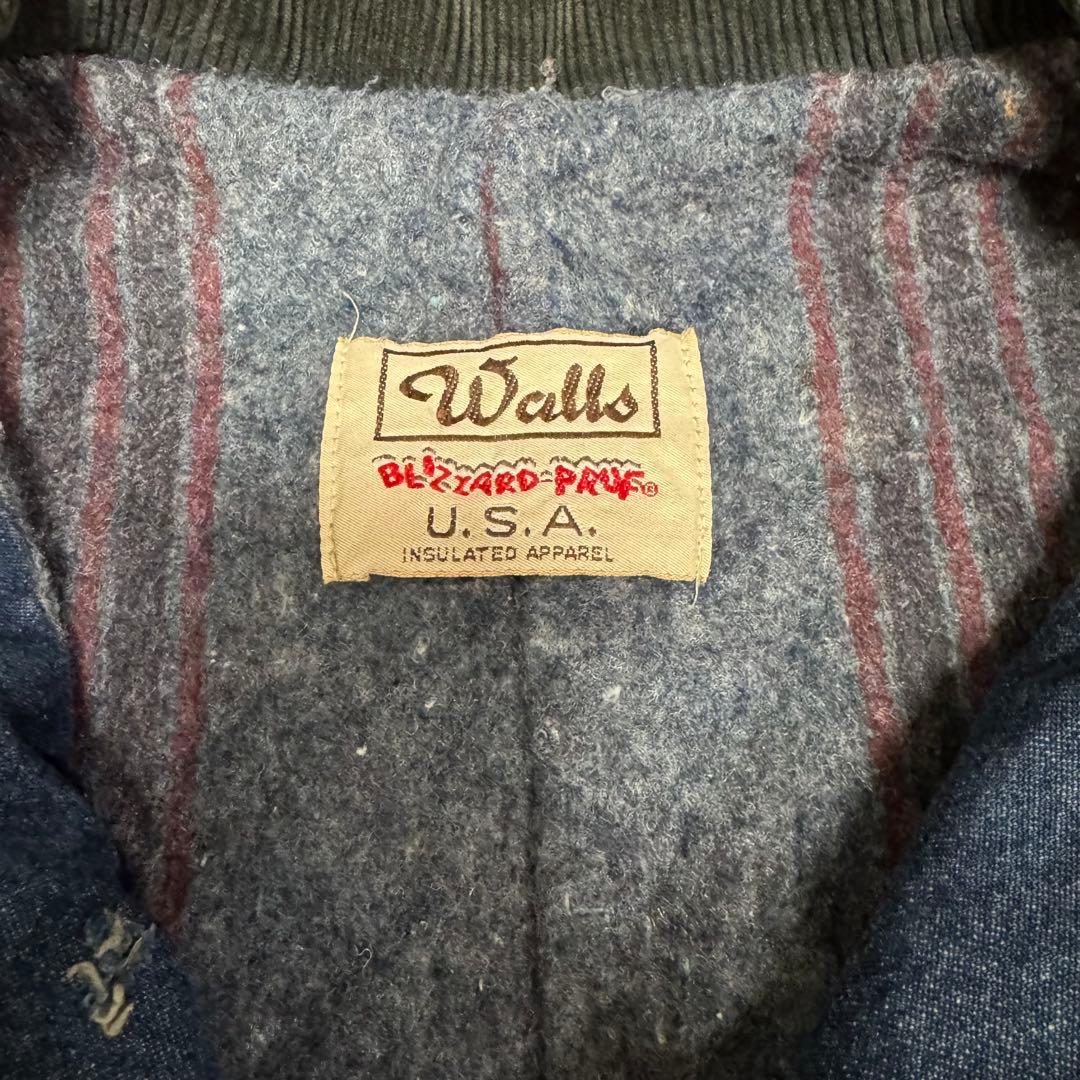 70's〜 Walls デニム カバーオール 裏地ブランケット USA製