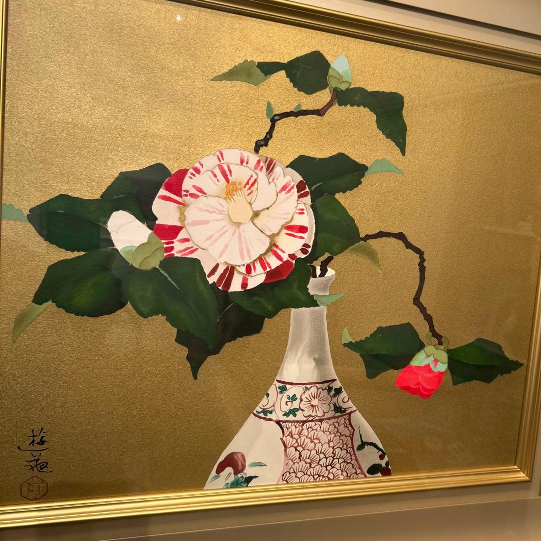 正規品）小倉遊亀リトグラフ（瓶花）滋賀県出身絵画版画