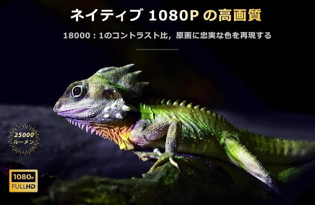 360°回転可能】Jimveo プロジェクター 天井投影 家庭用 小型