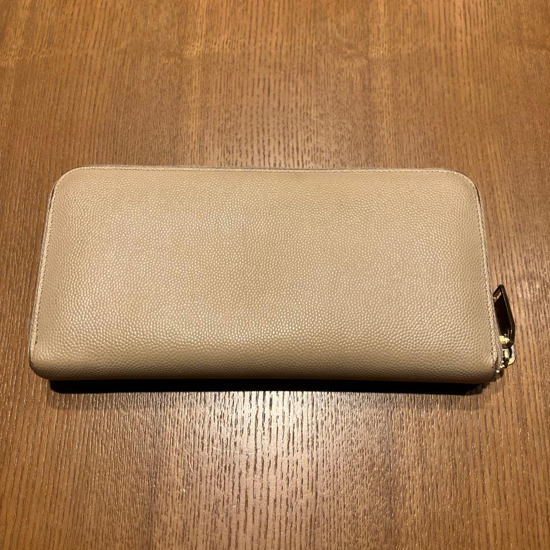 YSL ベージュ 長財布　レザー
