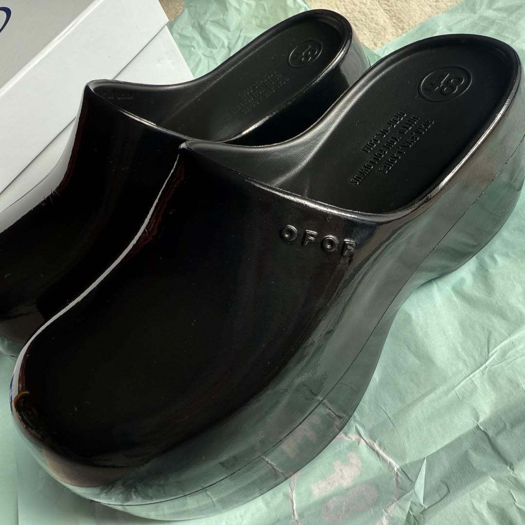 靴 OFOF 1F GLOSSY BLACK UK5