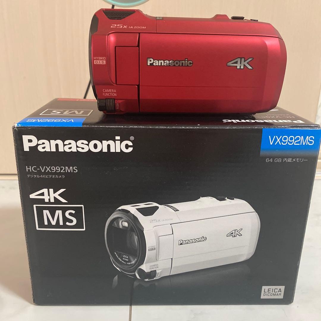 Panasonic HC-VX992MS 4K ビデオカメラ レッド