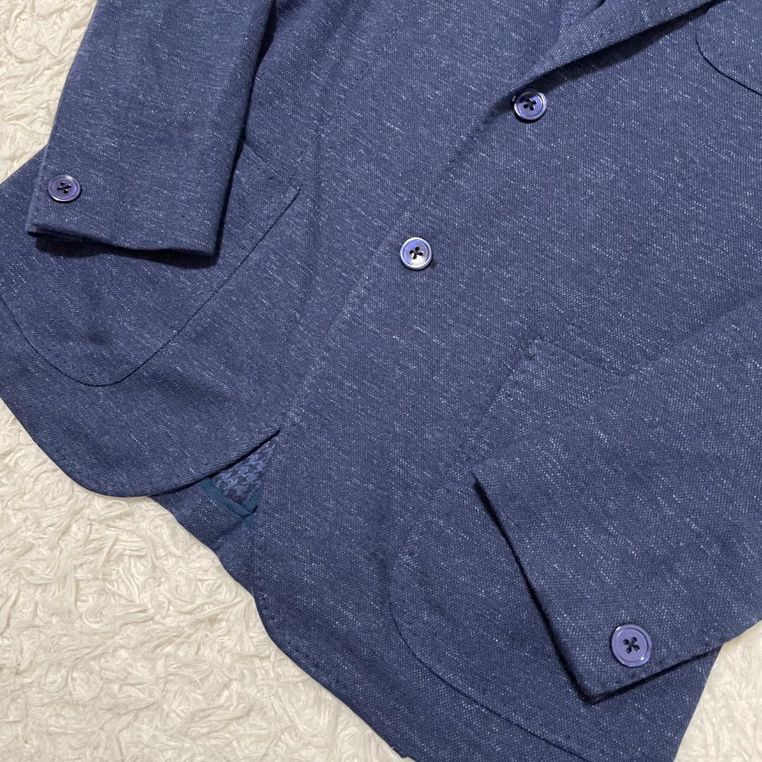 希少50サイズ リングヂャケット ソフトツイード テーラードジャケット ブルー