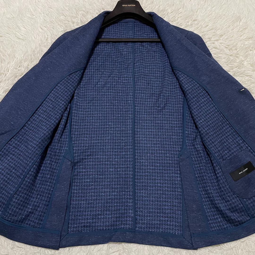 希少50サイズ リングヂャケット ソフトツイード テーラードジャケット ブルー