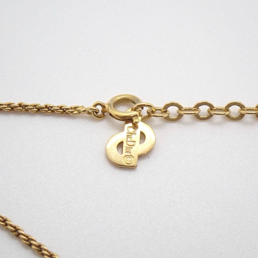 極美品　未使用級　クリスチャンディオール CDロゴ ネックレス 刻印　ストーン