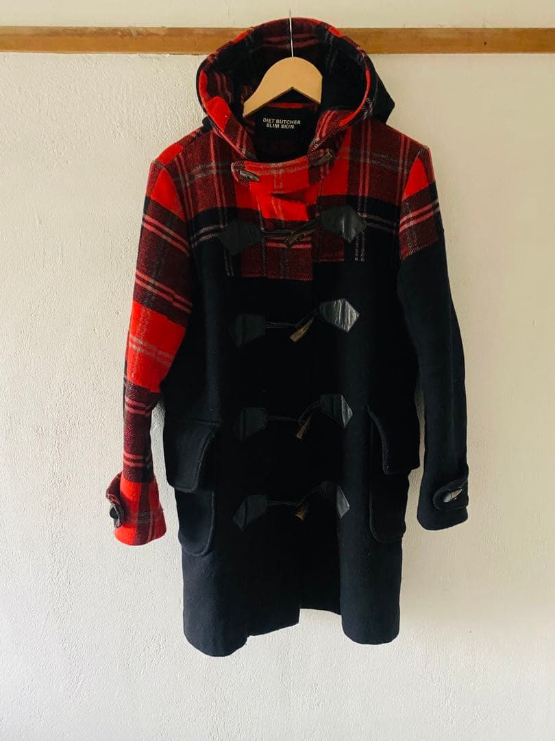 DIET BUTCHER SLIM SKIN バイカラーダッフルコート