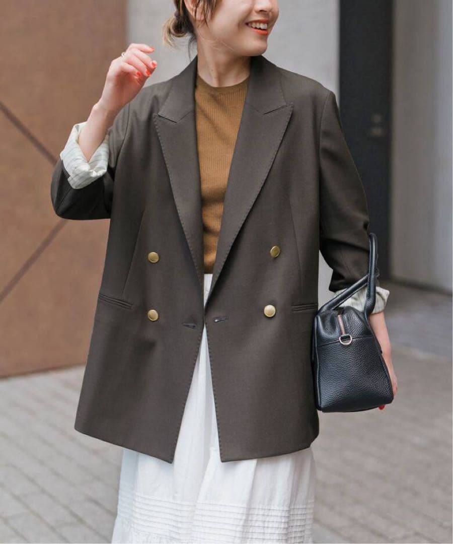 ウールブレンドダブルブレストジャケット　スピックアンドスパン