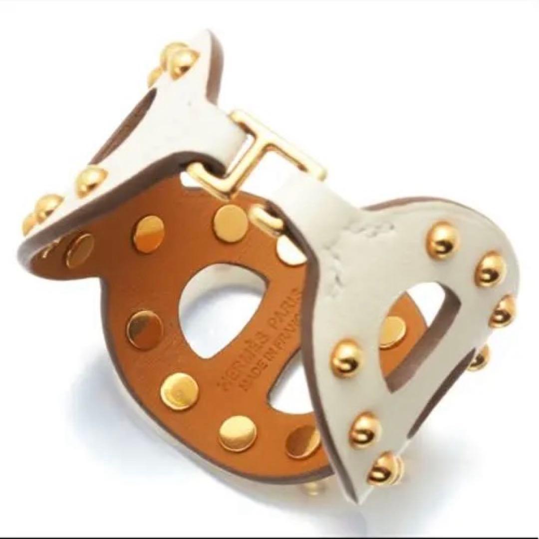 最終値下 HERMES エルメス シェーヌダンクル レザーバングル スタッズ