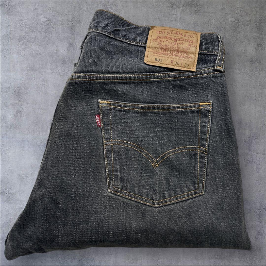 90s リーバイス 501 USA製 先染め ブラック ゴールデンサイズ　W36