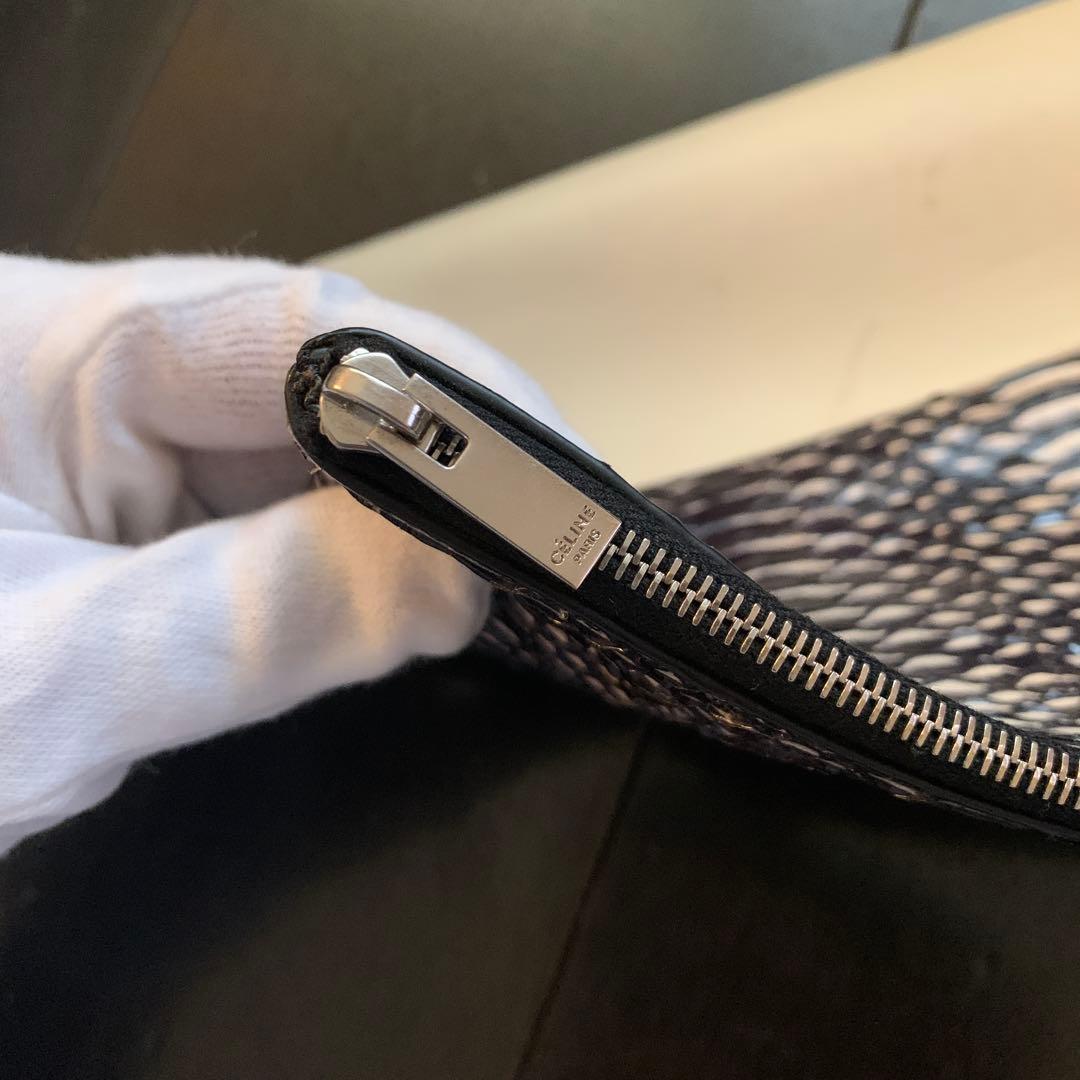 【希少】セリーヌ　パイソン　ラムスキン　ソロクラッチ　バイカラー　ポーチ