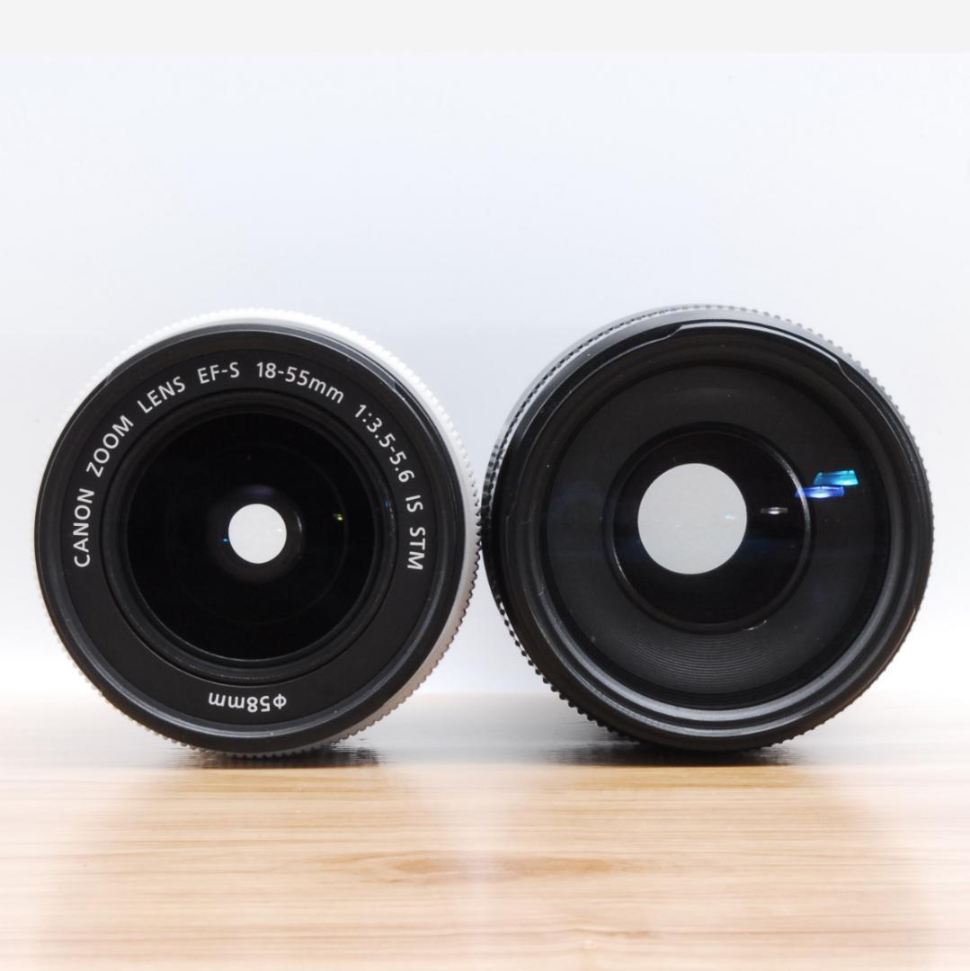 ⭐️スマホ転送OK⭐️人気ホワイト！Canon EOS Kiss X7 ダブルレンズ