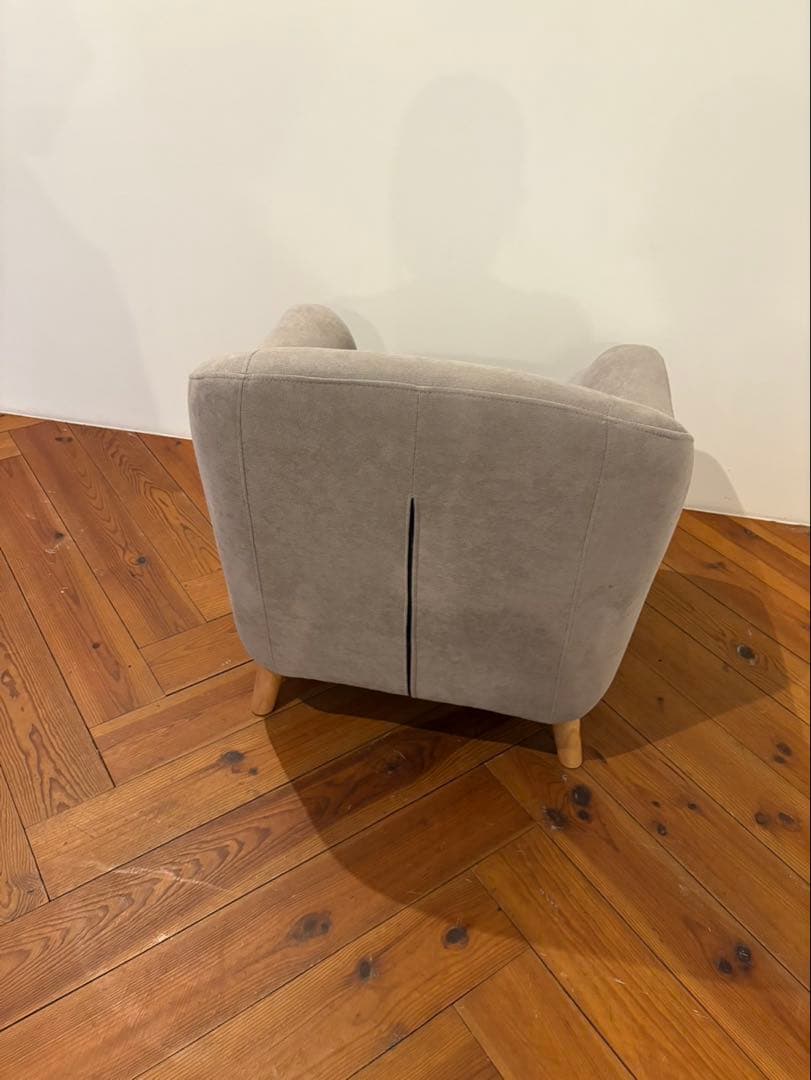 新品未使用　グレー ファブリックアームチェア　韓国インテリア