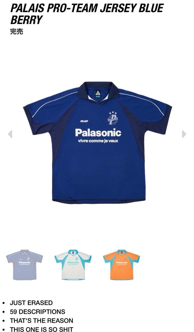 PALACE Palais Pro Team Jersey 即日発送！