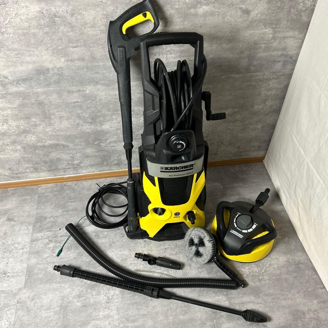 KARCHER K5 サイレントホームキット高圧洗浄機本体とアクセサリー多数