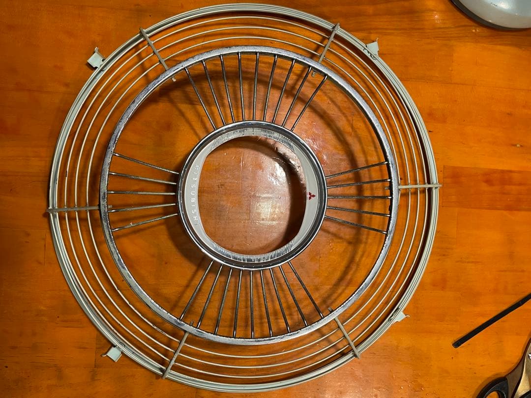 稼働品！　三菱電機　卓上扇風機 リモコン付き　希少 鉄製　ブロカント　壁掛け