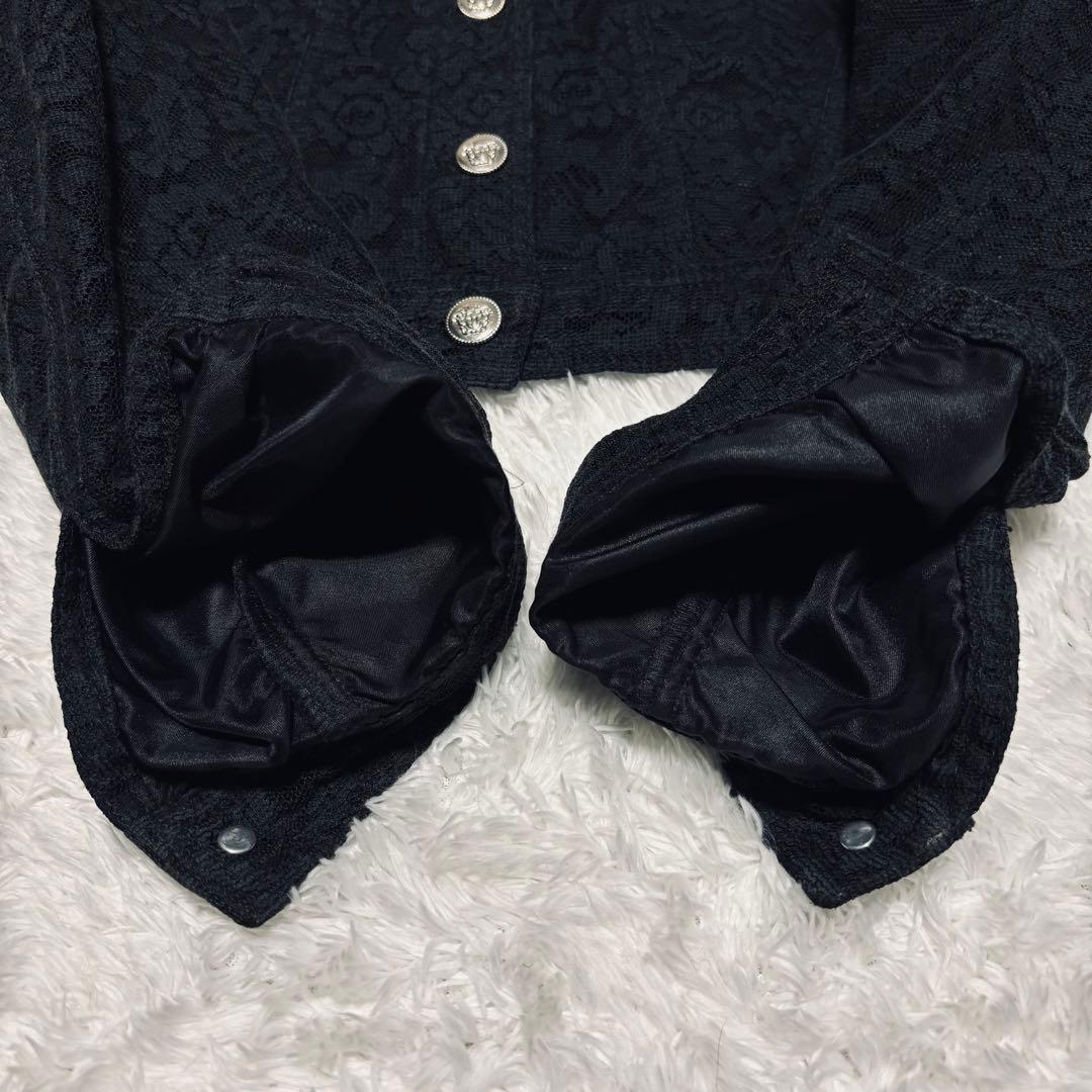 極希少 ヴェルサーチ クロップド丈 短丈 ジャケット レース メデューサ 黒