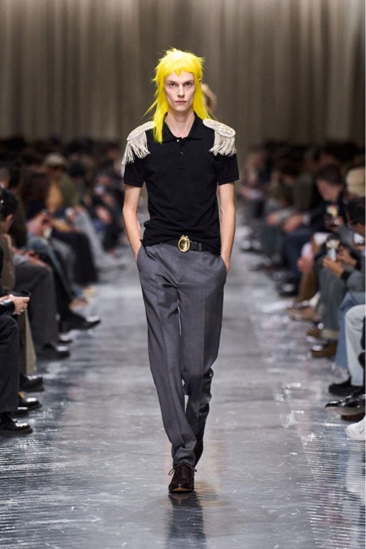 07awディオールオムDior hommeバージンウール ツイルスラックス44黒