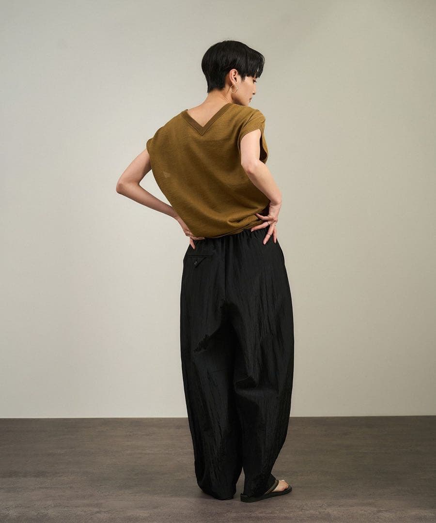 SALON adam et rope' ウールナイロンワッシャーパンツ