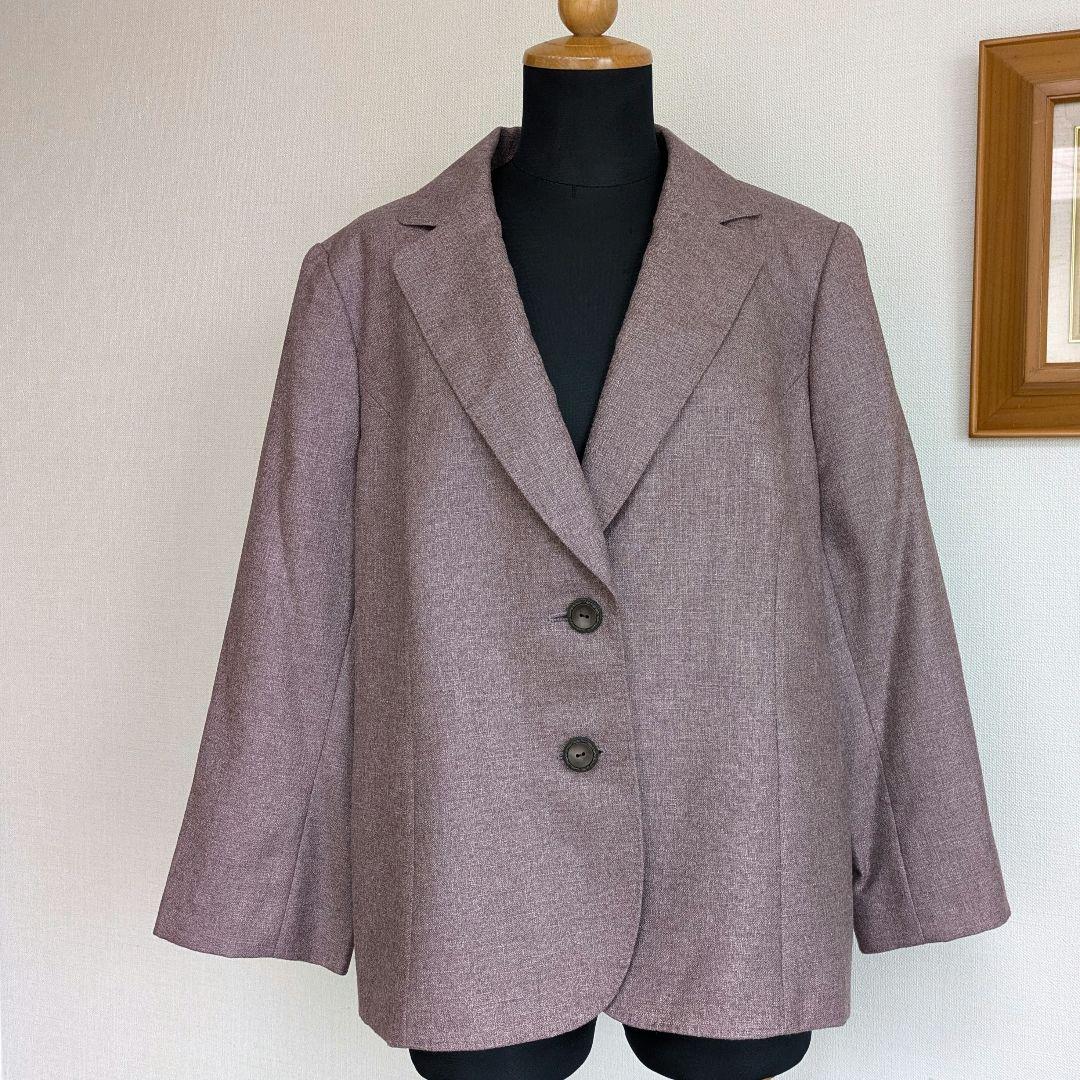 【美品】高級 レリアン シルクカシミヤテーラードジャケット 15＋サイズ