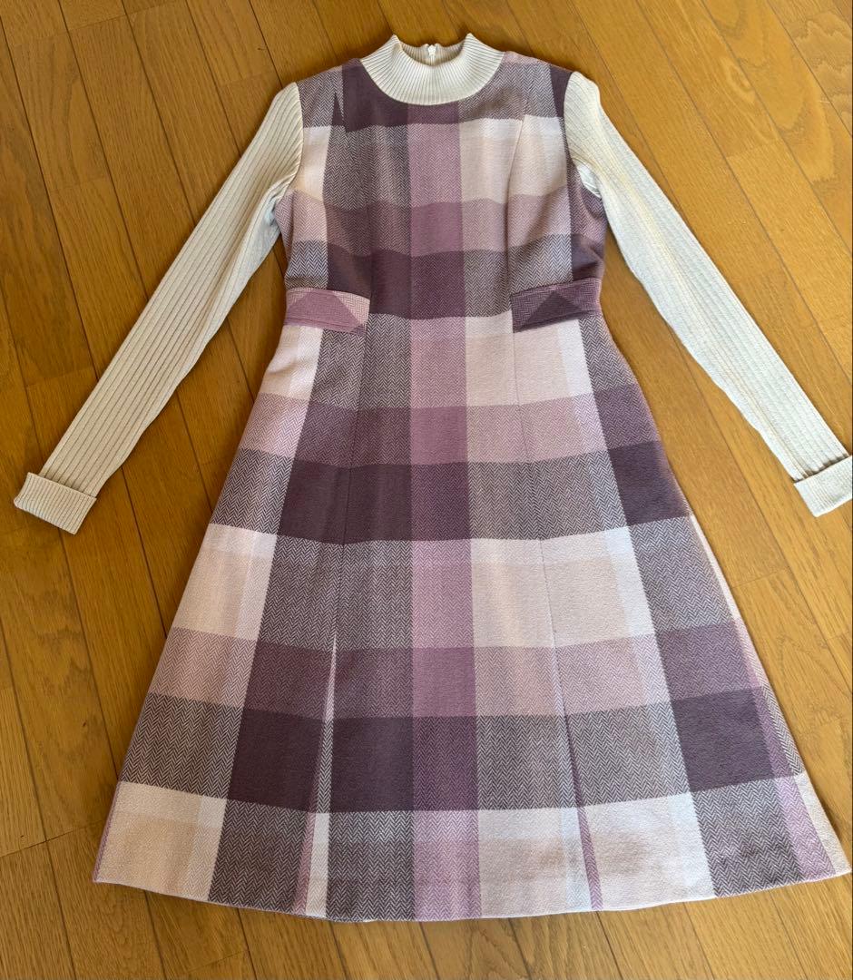 ブルーレーベルクレストブリッジ ビエラニット コンビドレス ワンピース　36