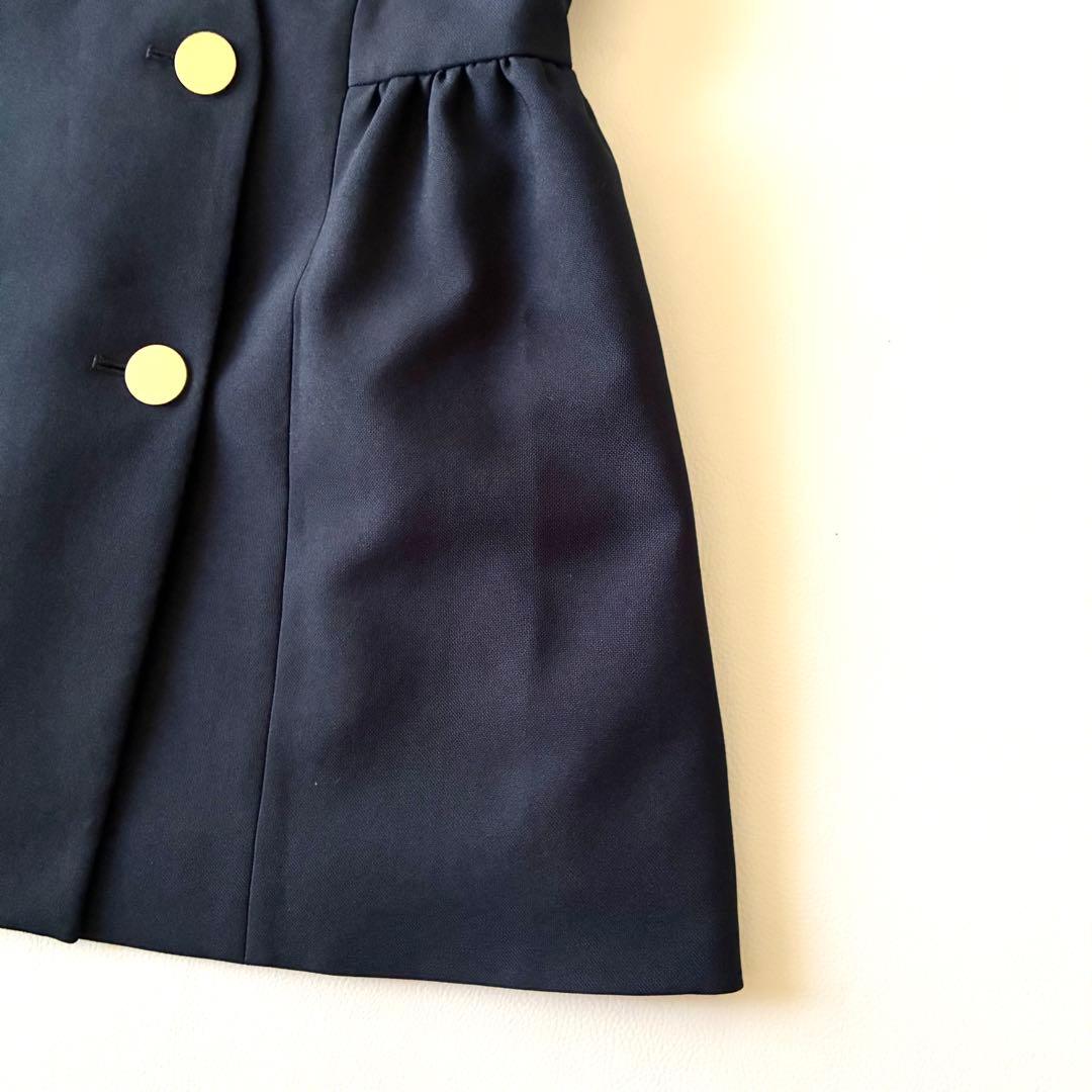 【美品】ティアラ　洗えるペプラムジレ　ネイビー　金ボタン　フォーマル　ベスト
