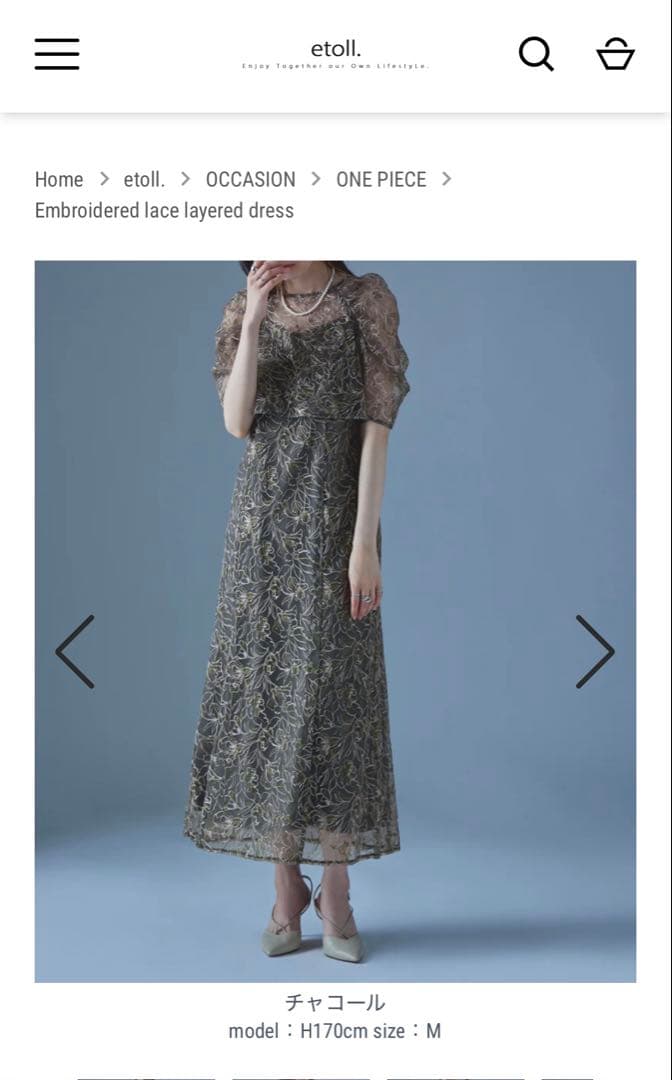 スーツ・フォーマル・ドレス etoll. Embroidered lace layered dress