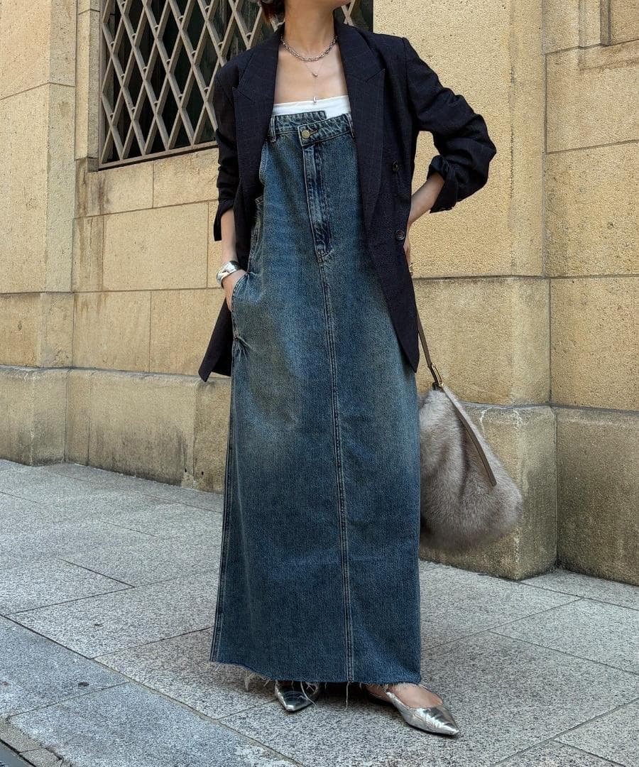 新品　DouDou ドゥドゥ　デニム　ジャンスカ　ワンピース　PSサイズ