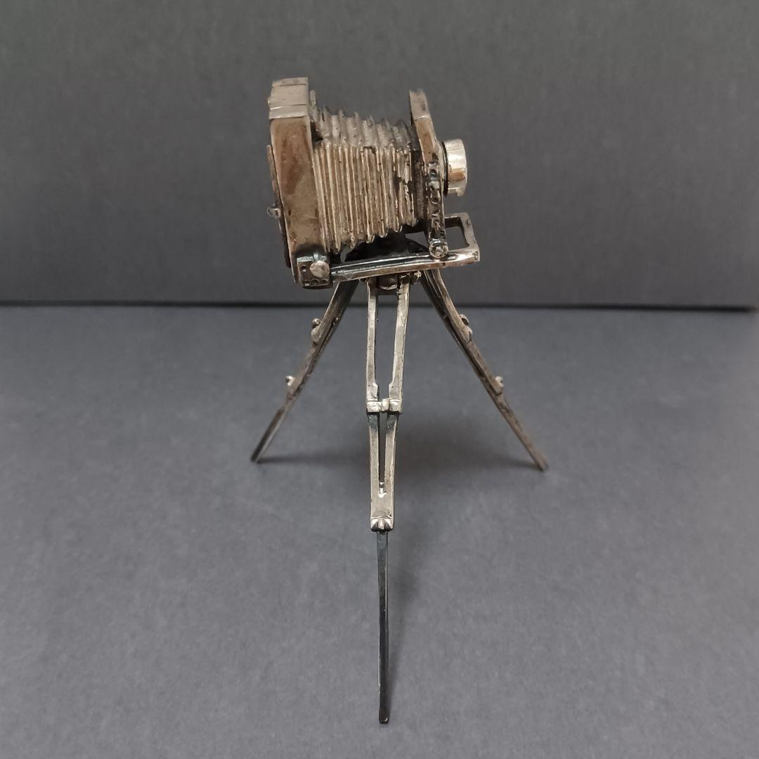 アンティークカメラ　脚立付き　ミニチュア　銀製　シルバー　レア物