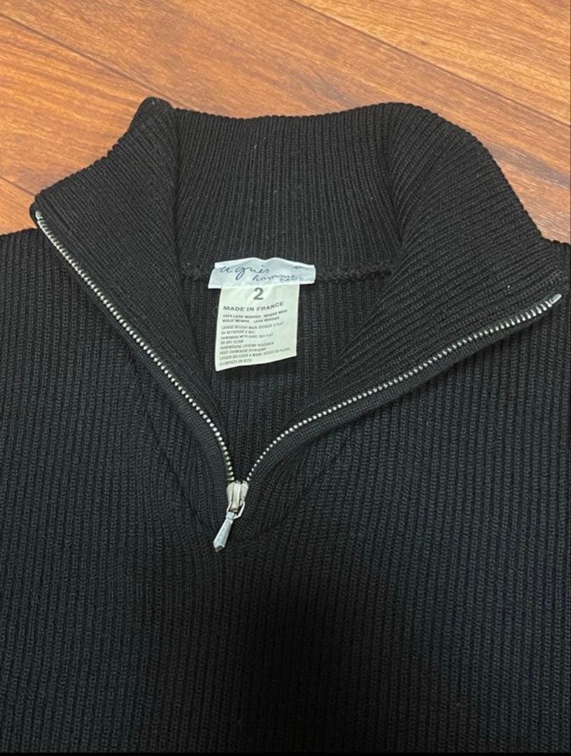 【最終値下げ】agnes b フランス製ハーフジップニット　サイズ2