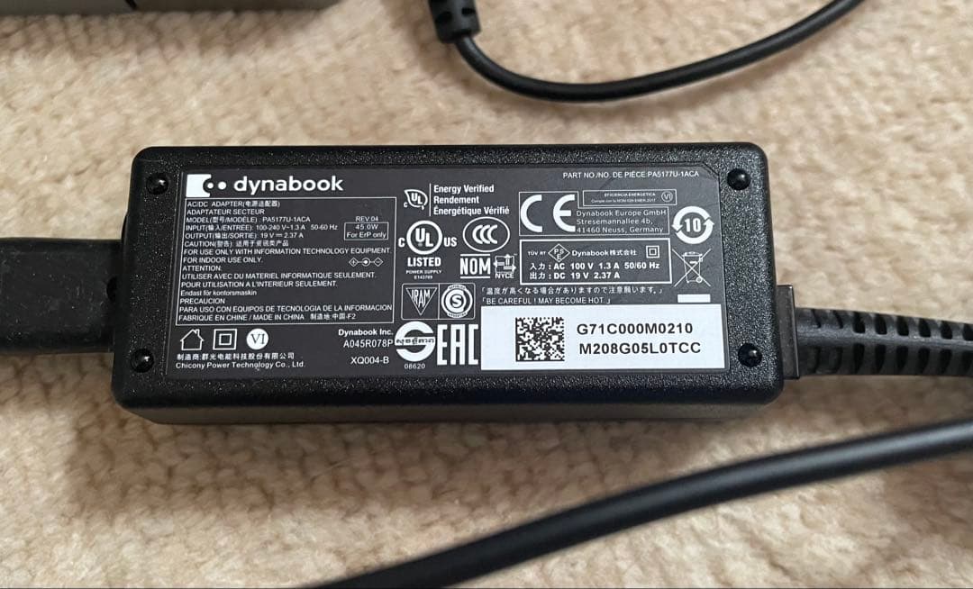 dynabook K60/FU 2022年購入ノートPC