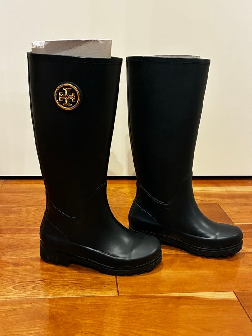 Tory Burch ブラック ロングブーツ レインブーツ サイズ22cm