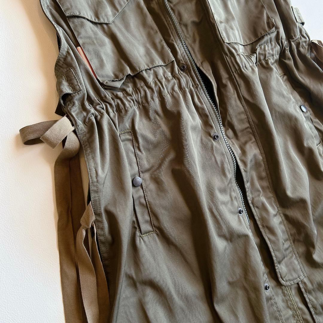 USU GALLERY 1％ ⿻ ミリタリー ロングベスト ジレ ギャザー 秋