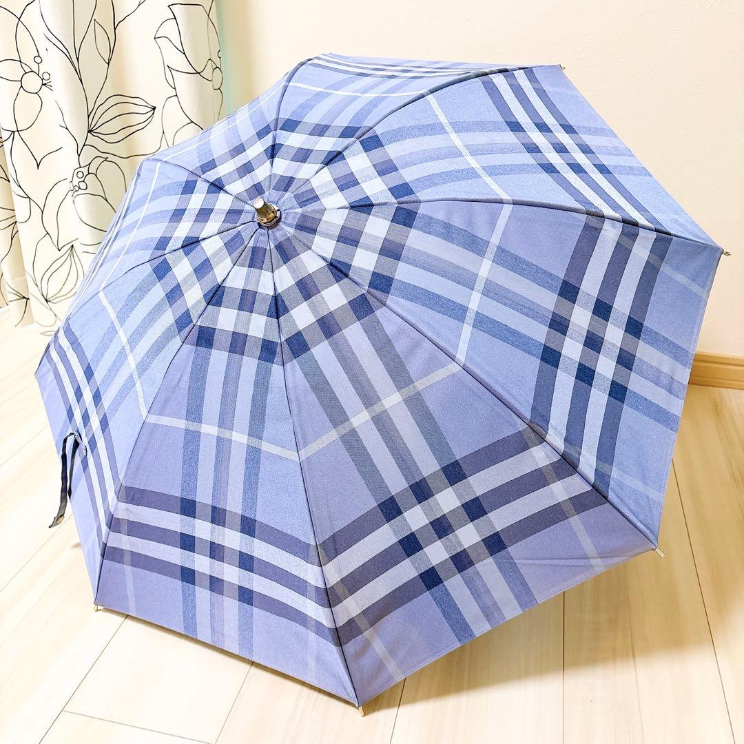 バーバリー　ノバチェック　ブルー　日傘　雨傘　兼用　長傘　Burberry