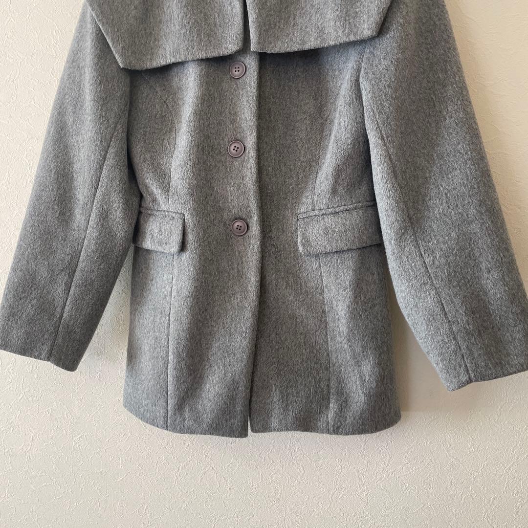 【SALE】GIUNON ビッグカラーコート グレー