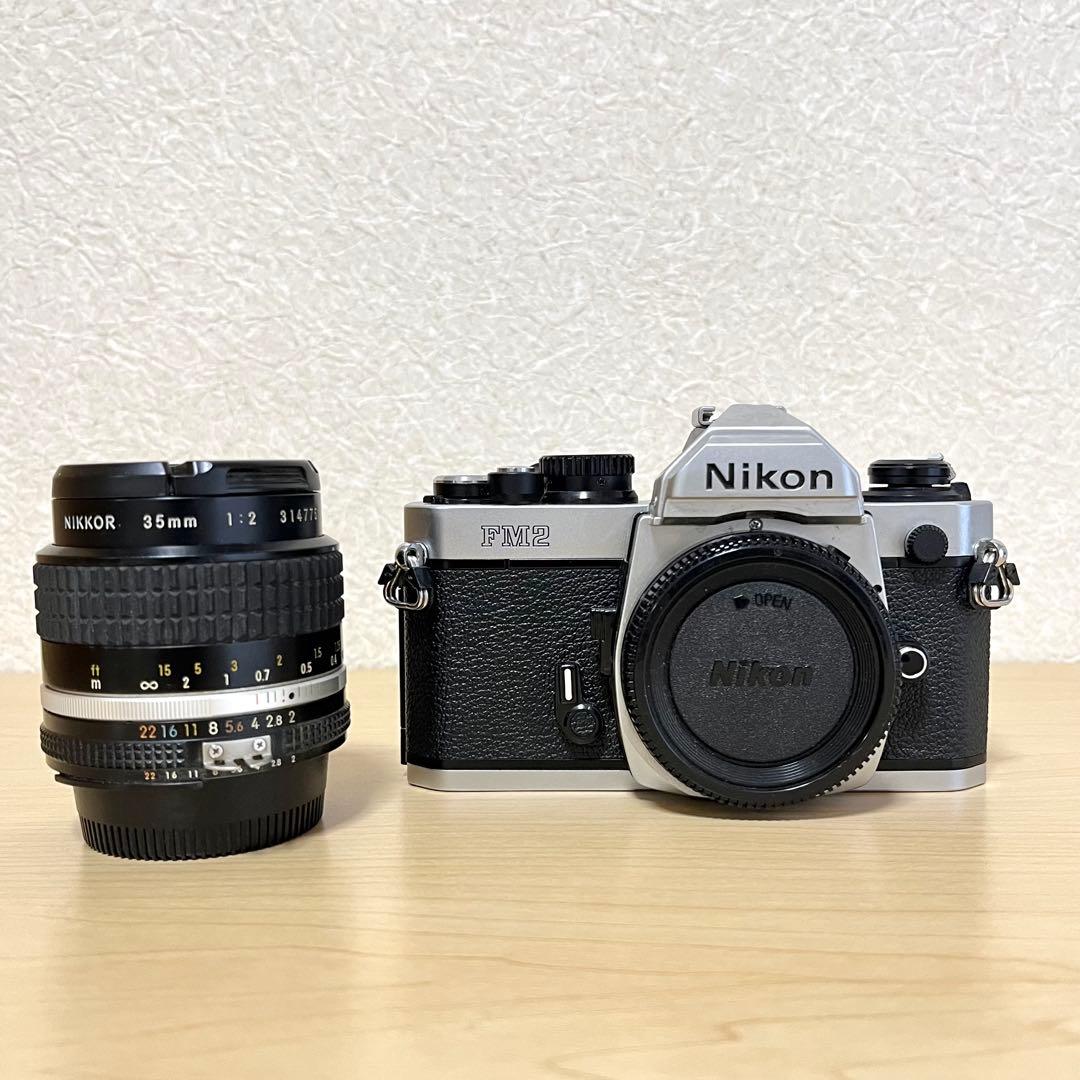 【ジャンク品】 NikonFM2 一眼レフ+レンズnikkor35mm f2.0