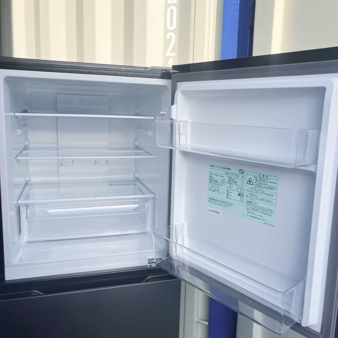 取付無料！AQUA SIMPLE ＋ 高性能ダークシルバー大きめ冷蔵庫！洗濯機