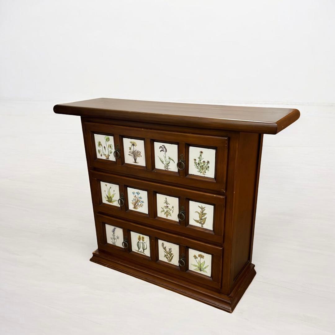 スペイン家具　バレンシア　タイル貼り　チェスト　北欧　アンティーク　レトロ