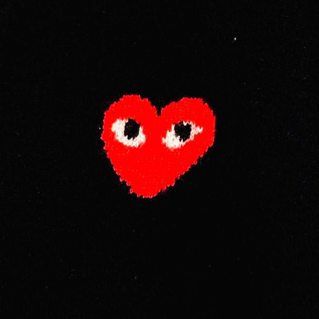 【人気モデル】コムデギャルソン ハートロゴ ウールカーディガン 黒 Sサイズ