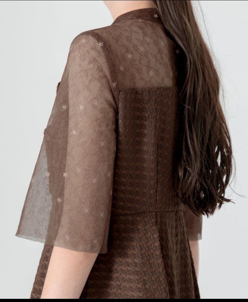 【LEJA】【定価21,700円】ビスチェ風切り替え　ワッフル生地ドレス